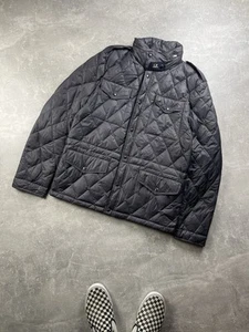C.P. Company Quilted Casual Neck Patch Logo Gray Nylon Goose Down Jacket Size M - Picture 1 of 23