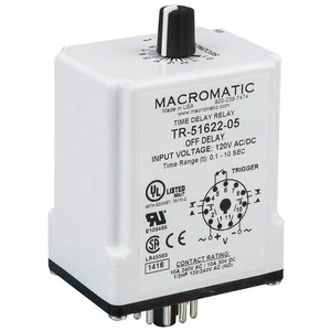 MACROMATIC TR-51628-08 SinFunTimeDelayRelay, 24VAC/DC,11Pins 23NV09 - Picture 1 of 1