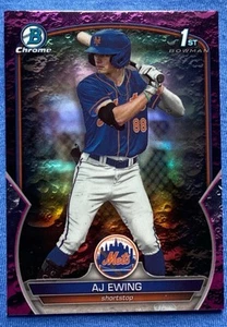 2023 AJ Ewing⭐️ 1st Bowman Fuchsia Crater Refractor /199 New York Mets BDC-152 - Picture 1 of 2