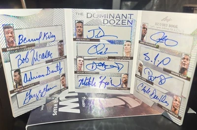 2025 Leaf History Book - Dominant Dozen 12 Autos - Kemp/Gervin/Drexler +9   2/3 - Image 1 of 4