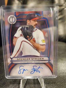2025 Topps Tribute #TA-SST Spencer Strider Blue Autograph /150! - Picture 1 of 2