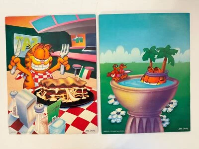 Lote de 2 carpetas de bolsillo vintage Garfield Mead Jim Davis Foto 1 de 4