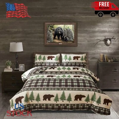 Rustic King Size Quilt Set - Lodge Bedding with Plaid Quilts, Lightweight ... Foto 1 de 4
