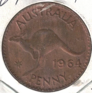 1964-Y. ¡Moneda de penique OEII y canguro circulada de Australia! #2 - Imagen 1 de 2