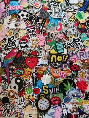 10-1000 Random Picked IRON on and SEW on patch lot. Mixed Surprise Grab Bag SALE - Image 1 of 4