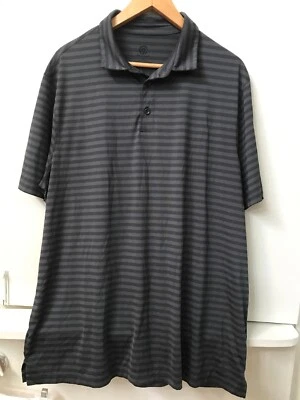 Champion C9 DuoDry XL Extra Large Polo Shirt Black Gray Stripe Business Casual - Image 1 of 3