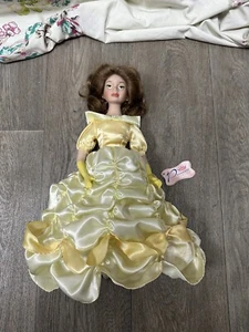 BELLE Beauty & Beast Disney Porcelain Doll Ball Gown W Stand Princess Collection - Picture 1 of 7