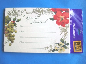 8pk Hallmark Invitation Cards "You're Invited" Party Express Flowers Grapes Ivy - Picture 1 of 1