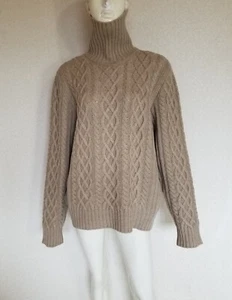 Rene Lezard sehr dicker sehr weicher 100% Kaschmir Pullover Rolli Zöpfen Beige - Bild 1 von 22