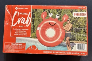 Flotador inflable para piscina de cangrejos 70x55x11 marca de miembros de gran tamaño nuevo en caja - Imagen 1 de 13