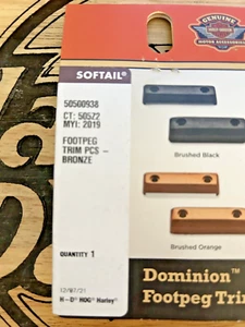 New Harley-Davidson Dominion Footpeg Trim Piece Bronze Single Piece 50500938 - Bild 1 von 4