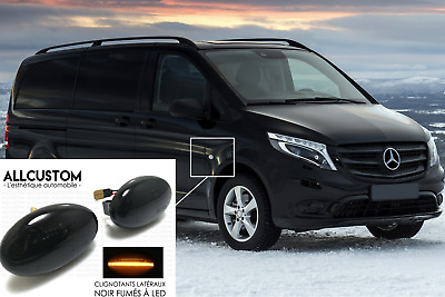 2 X SMOKED BLACK SIDE MARKER LED LIGHTS TURN SIGNAL For MERCEDES VITO W447 2014< • 19.99€