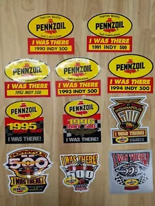 Indianapolis 500 Pennzoil I Was There Decals. Lot Of 11 Years (1990-2000). New - Picture 1 of 5