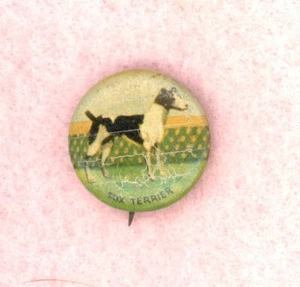 1930 ~ FOX TERRIER DOG ~ GERAGHTY & CO. ~ PINBACK - Foto 1 di 2