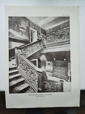 Wentworth Castle, Yorkshire - Staircase - Antique Print - 1920