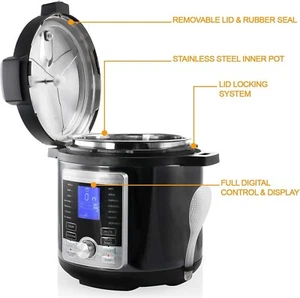 Olla De Presion 6qt Digital Eléctrica Multiuso Acero Inoxidable Grande En Oferta - Imagen 1 de 14