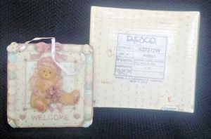 Cherished Teddies Welcome Style Porcelain Bear Plaque 1993 P Hillman #627372W - Picture 1 of 8