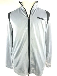 AND1 Men's Jacket Full Zip Light Weight Long Sleeve Grey Sports Warm-Up Sz M $35 - Picture 1 of 6