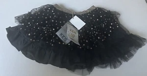 COTTON ON Girls Trixiebelle Tulle Skirt Tiered Ruffle Gold Glitter Polka Dot 1-2 - Picture 1 of 6