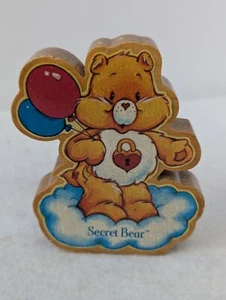 Vintage CARE BEARS Secret Bear Wooden Cut Out 1986 American Greetings - Picture 1 of 4
