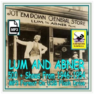 LUM AND ABNER 1946-1954  500+Classic Old Time Radio Shows MP3 On USB Flash Drive - Image 1 of 4