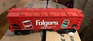 K-Line 101681 Folgers Coffee 2 Bay Covered Hopper w/ Remv Top wks w/ Lionel 1990 - Picture 1 of 12