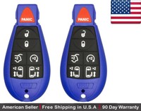 For Chrysler Dodge 2x Blue New Replacement Keyless Key Fob Case Shell Only