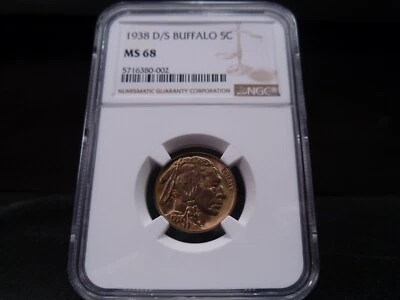 1938 D/S MS68 Buffalo Nickel NGC Certified Exceptional Gem -Stunning Pastel Hues - Image 1 of 4