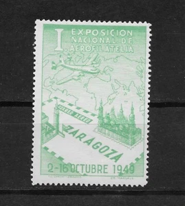 E4970 SPAIN ESPAÑA CINDERELLA AEROFILATELIA AVIATION AIR MAIL ZARAGOZA 1949 - Picture 1 of 1