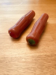 BICYCLE GRIPS Coke Bottle Brick Red w/jewels SCHWINN DAYTON SHELBY FOX New Look - Picture 1 of 5