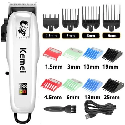 Cortapelos profesional Kemei recortadora de pelo recargable para hombres afeitadora de pelo Foto 1 de 4