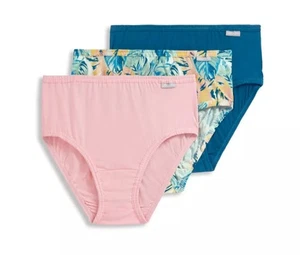 New Jockey Women's size 6 Underwear Elance Cotton Hipsters 3 Pack Teal Tropical - Picture 1 of 2