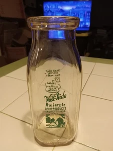 West Side Swistyle Dairy Milk Bottle Half Pint - Picture 1 of 4