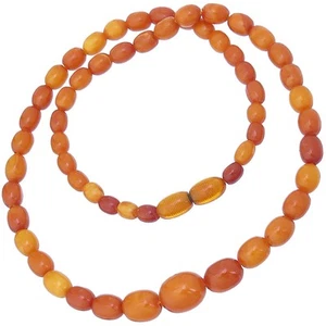 Kette Einreihig Bernstein Oliven Butterscotch - Bild 1 von 3