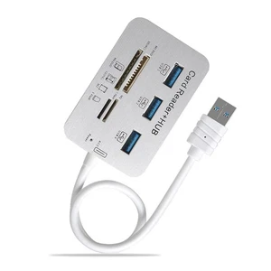 Multifunction USB3.0 Card Reader and Four Port Fast Speed Hubs Splitter - Bild 1 von 8