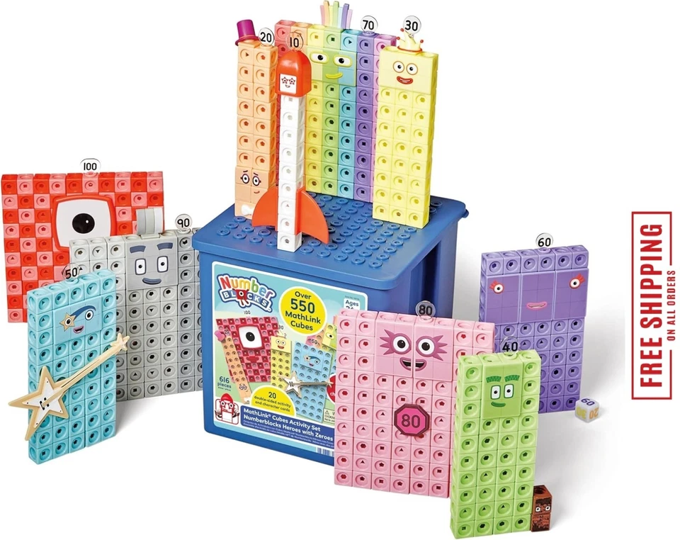 Numberblocks Mathlink Cubes Set Kids Educational Toys Preschool Learning - Image 1 of 4
