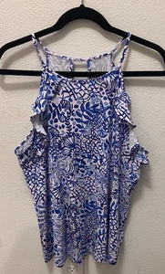Lilly Pulitzer Billie Top Floral And Seashells Women’s Large - Picture 1 of 7