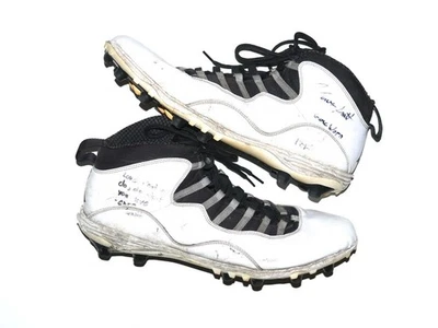 JARYD JONES-SMITH WASHINGTON COMMANDERS GAME WORN USED NIKE AIR JORDAN CLEATS - Image 1 of 4