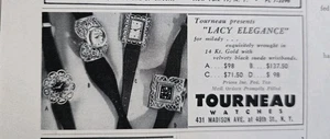 1952 Tourneau Womens Ladies Lacy Elegance Watch Watches vintage ad - Picture 1 of 1