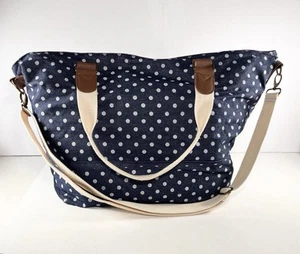 Bolso de Mano/Bolso de Viaje Mossimo Grande a Lunares Denim Azul Oscuro Lunares Blancos - Imagen 1 de 11