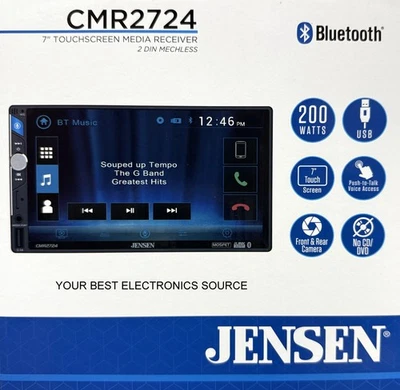 NEW Jensen CMR2724 2-DIN Digital Media Car Stereo w/ 7" LCD, Bluetooth - Image 1 of 4