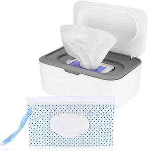 Wet Wipes Dispenser Box, Napkin Storage Holder Container Dustproof Grey - Picture 1 of 7