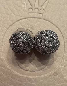 2 Original Pandora Schimmernde Rose Blume Clip Charm 791529CZ Retired Sehr RAR - Bild 1 von 10