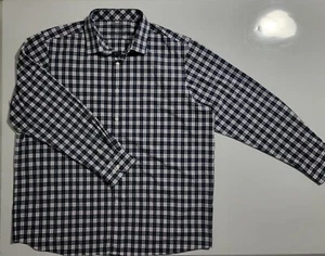 Camicia Hart Schaffner Marx con bottoni uomo X-Large nera a quadri prestazioni di lusso XL - Foto 1 di 9