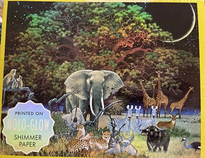 Ceaco EMERALD DREAMS Jungle Animals  500 Pc Puzzle Holo Glow Paper - NIB sealed - Image 1 of 4