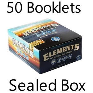 Elements King Size Slim Ultra Thin Rice Rolling Papers 50 Booklets Sealed Box - Picture 1 of 7