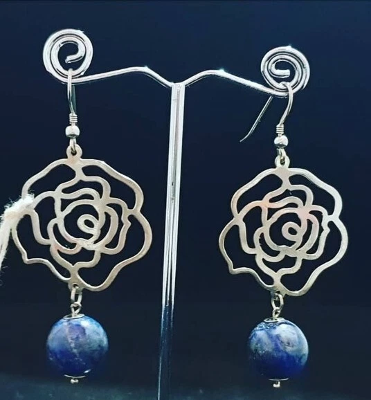 Orecchini pendenti in Lapis e Argento 925  - Immagine 1 di 1