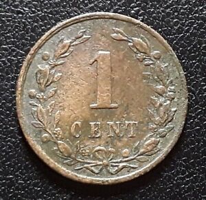 PAYS-BAS 1 Cent lion couronné 1878 Guillaume III Utrecht en Bronze