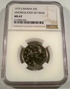 1972 CANADA 25c NGC MS 67 QUARTER MS67 - Picture 1 of 3