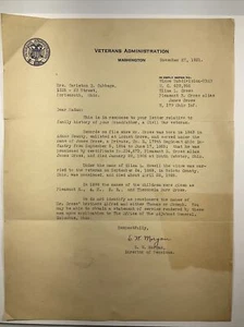 1931 Portsmouth Ohio Veterans Administration Letter Discussing Civil War Soldier - Picture 1 of 5